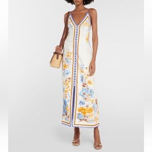 ZIMMERMANN New Halcyon printed linen midi dress, lined, sz 4 (12 US)